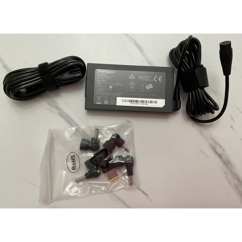 Targus APA92US 65W Universal AC Adapter Laptop Charger with Multi Tips Black